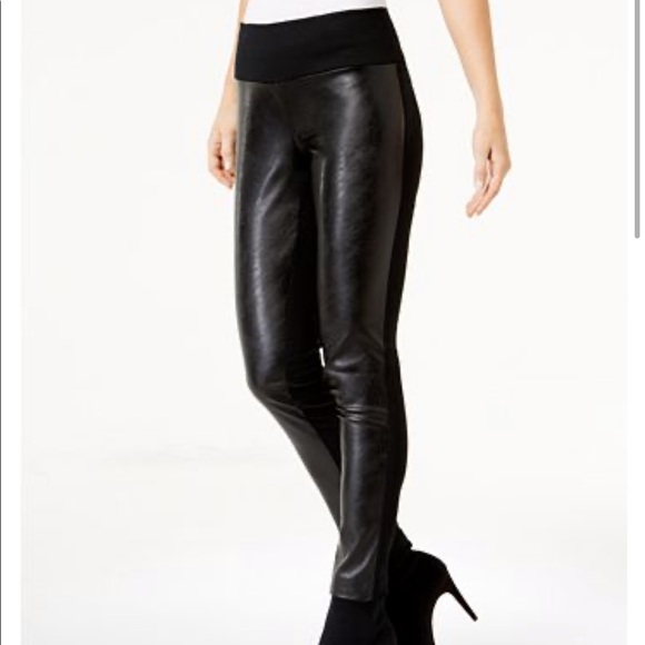 INC International Concepts Pants - INC faux leather front skinny pant